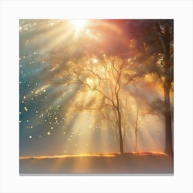 Sunrise In The Forest 7 Canvas Print