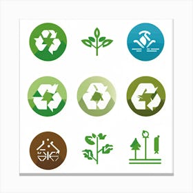 Recycling Icons 1 Canvas Print