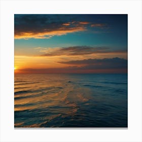 Sunset Over The Ocean 1 Canvas Print