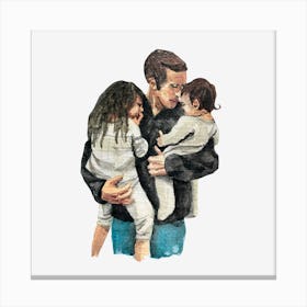 Father And His Children Father's Day 1 Canvas Print