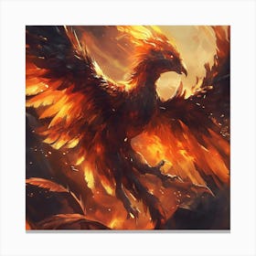 Legendary Fire Bird Canvas Print