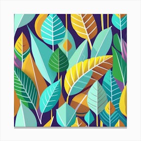 Abstract Leaves Pattern Canvas Print