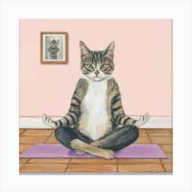 Yoga Cats Zen Master Print Art And Wall Art Canvas Print