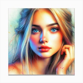 Girl With Blue Eyes 10 Canvas Print