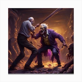 Zombies In A Cave Canvas Print