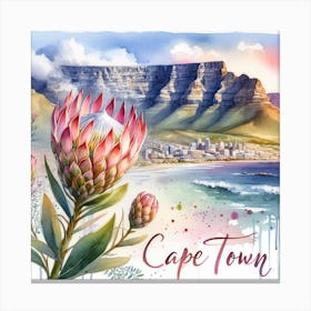 Watercolor Of Cape Town Canvas Print