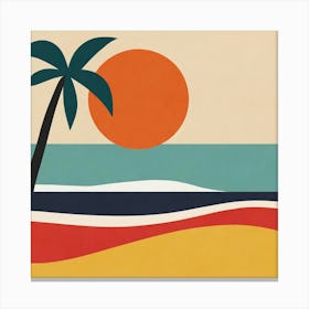Retro Beach - Beach Abstract Canvas Print