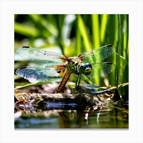 Nature Dragonfly Mating Couple Insect Sitting Duck Pond Lively Dvd Fauna Wild Animal Gras (14) Canvas Print