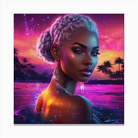 Beautiful Woman In The Water Canvas Print