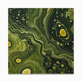 olive gold abstract wave art 5 Canvas Print