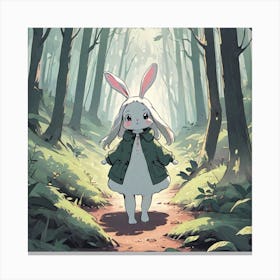 Rabbit In The Woods 27 Canvas Print