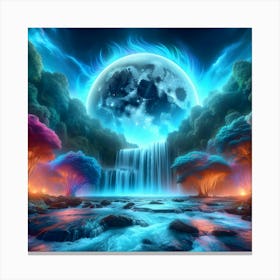 Full Moon In The Forest 6 Canvas Print