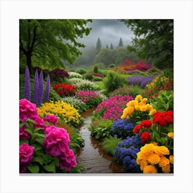 Colorful Flower Garden Canvas Print