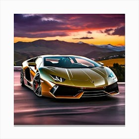 Golden Lamborghini Canvas Print