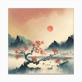 Asian Landscape Painting Canvas Print
