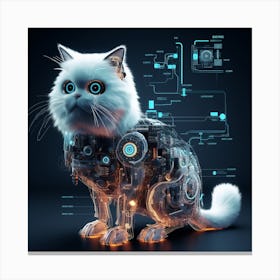 Cyborg Cat Canvas Print