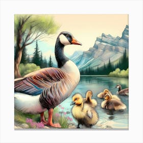 Wild Goose Bird Color - Painting Artwork 50 Canvas Print