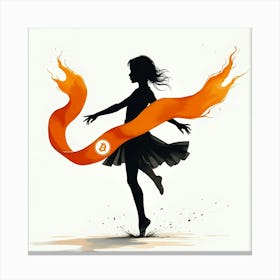 Bitcoin Girl Dancing Canvas Print