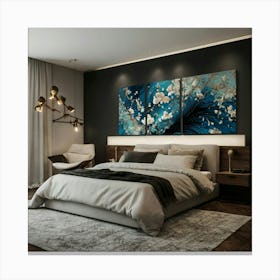 Modern Bedroom Decor Canvas Print