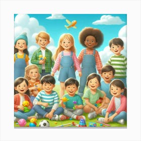 Children In The Park Canvas Print