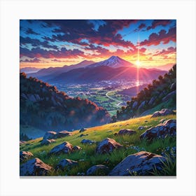 Sunset In The Mountains 13 Canvas Print