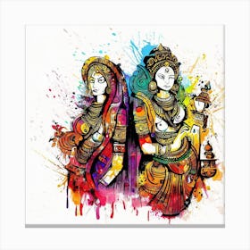 Indian scelpcher water colour Canvas Print