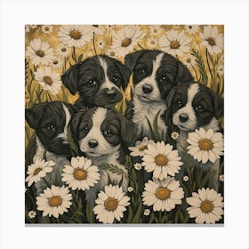 Puppies Fairycore Painting 1 Canvas Print