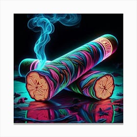 Neon Cigars Canvas Print