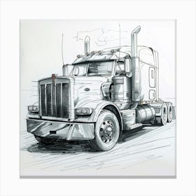 Peterbilt Semi Truck Canvas Print