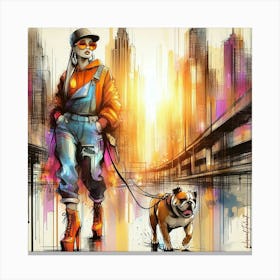 Casual Vibe With Bulldog 2. Canvas Print