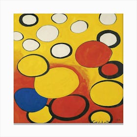 Orbs On Yellow And Red (1974) Canvas Print