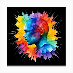 Rainbow Head Canvas Print