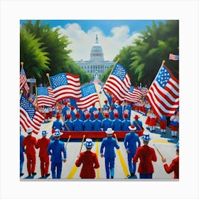 Parade Of Flags Canvas Print