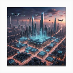 Futuristic Cityscape 10 Canvas Print