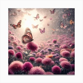 Butterfly In The Field Canvas Print