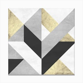 Gray and gold geometry 1 1 Canvas Print