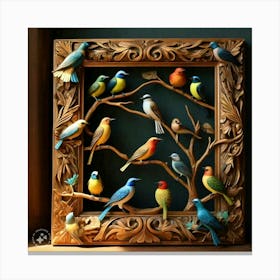 Birds On A Branch 1 Canvas Print