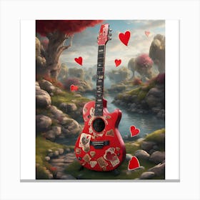 Heartstrings Monarchy Queen Of Hearts Guitar Elegance (33) Canvas Print