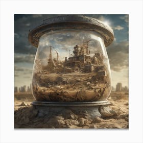 City In A Glass Canvas Print