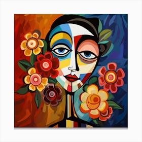 Woman With Flowers 5 Canvas Print