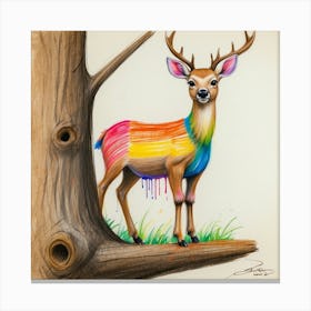 Rainbow Deer 3 Canvas Print