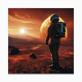 Astronaut On Mars Canvas Print