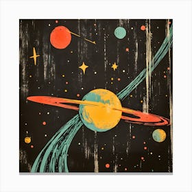 Galactic Knight Art Print - Red and Black Abstract Design 1 Canvas Print