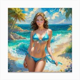 Girl In A Bikini 3 Canvas Print