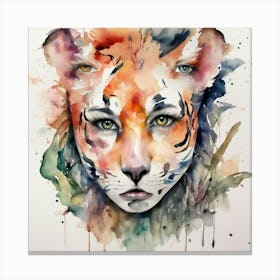 Tiger Watercolor Painting 1 Canvas Print