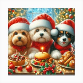 Christmas Dogs 3 Canvas Print