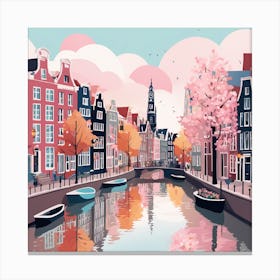 Amsterdam City Low Poly (34) Canvas Print