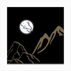 Full Moon In The Mountains 1 Canvas Print