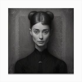 Portrait Of Audrey Hepburn - Leonardo Davinci Style4 Canvas Print