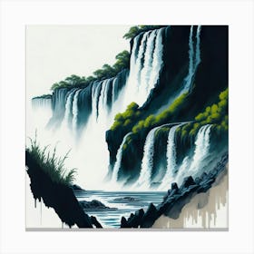 Colored Falls Ink Painting (131) Canvas Print